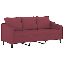 vidaXL Canapé à 3 places Rouge bordeaux 180 cm Tissu