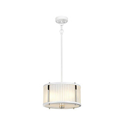 Elstead Lighting Suspension Corona Verre dépoli,acier Peint en blanc satiné / Nickel poli