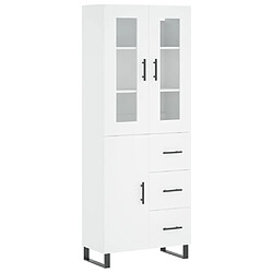 vidaXL Buffet haut Blanc 69,5x34x180 cm Bois d'ingénierie