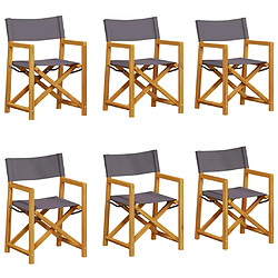 vidaXL Chaises pliables de jardin lot de 6 gris foncé tissu