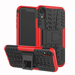 Wewoo Coque Pneu Texture TPU + PC Antichoc pour iPhone X / XS, avec support (Rouge)