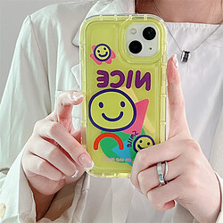 Avis GUPBOO Étui pour iPhone13ProMax Fluorescent Transparent Smiley Anglais Simple Étui de téléphone portable Silicone Anti-chute