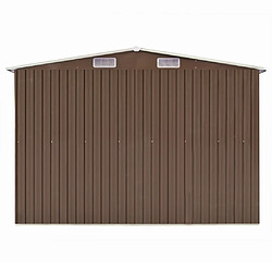 Avis Helloshop26 Abri de jardin cabane cabanon maison de stockage remise extérieur hangar outils robuste 257 x 990 x 181 cm acier galvanisé marron 02_0022282