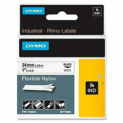 DYMO Ruban Laminé Rhino Noir/Blanc (5x)