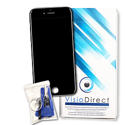 Visiodirect Ecran complet pour iPhone 7 noir vitre tactile + ecran LCD sur chassis de telephone portable + outils