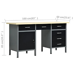 Avis Helloshop26 Etabli 160 cm avec 4 panneaux muraux table de travail rangement atelier garage 02_0003665