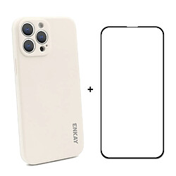 Enkay Coque en silicone beige pour votre Apple iPhone 13 Pro Max 6.7 pouces