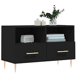 Avis Maison Chic Meuble TV scandinave - Banc TV pour salon Noir 80x36x50 cm Bois d'ingénierie -MN10470