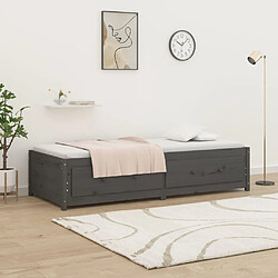 Acheter Maison Chic Lit de jour, Lit de repos pour Salon Chambre,Canapé-lit,Lit d'invité Gris 90x200 cm Bois de pin massif -MN74609