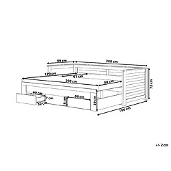 Avis Beliani Lit gigogne en bois marron 90 x 200 cm CAHORS