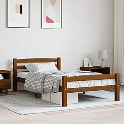 vidaXL Cadre de lit sans matelas Marron miel Bois pin massif 90x200 cm