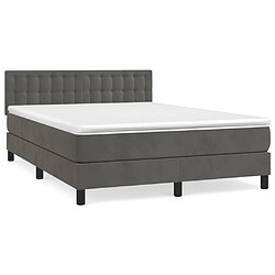 Maison Chic Lit Adulte - Lit simple Lit à sommier tapissier et matelas moelleux - Meuble de Chambre - Gris foncé 140x190cm Velours -MN66349