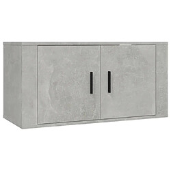 vidaXL Meuble TV mural Gris béton 80x34,5x40 cm