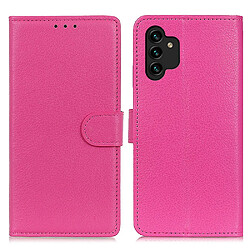 Etui en PU texture litchi, fermeture magnétique rose pour votre Samsung Galaxy A13 4G