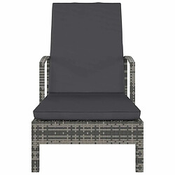 Maison Chic Chaise longue - Transat - Bain de Soleil avec accoudoirs Résine tressée Gris