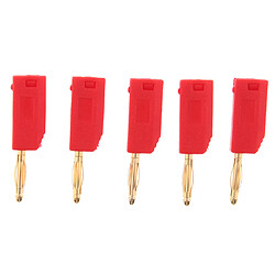 10PCS Sans Protection 2mm Gaine Mâle Empilable Fiche Banane Rouge + Noir