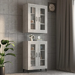 Maison Chic Armoire murale suspendue,Meuble de Rangement pour salon,cuisine Gris béton 69,5x34x90 cm -MN57006