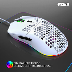 Universal Souris gaming HXSJ J900 Souris programmable éclairée RGB avec six coquillages DPI réglables en nid d'abeille pour ordinateur de bureau pas cher