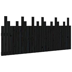 vidaXL Tête de lit murale Noir 185x3x80 cm Bois massif de pin