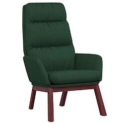 vidaXL Chaise de relaxation Vert foncé Tissu