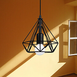 Acheter Stoex Métal Retro Suspensions Luminaires Industriel Lustre Abat-jour en Style Nordique Cage diamant E27 Noir