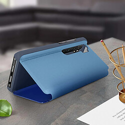 Avis Avizar Housse Xiaomi Mi Note 10 Lite Clapet Translucide Design Miroir Support bleu