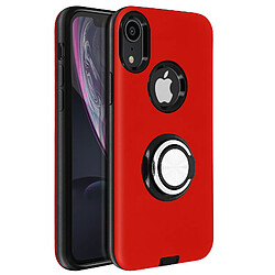 Avizar Coque iPhone XR Antichoc Bague Maintien Support Vidéo Bords Surélevés Rouge