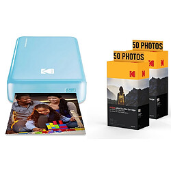 KODAK Pack Imprimante Photo Printer PM220 et 2 cartouches MSC50 - Photos 5.4 * 8.6 cm, WIFI, Compatible avec iOS et Android - Bleu - BLEU