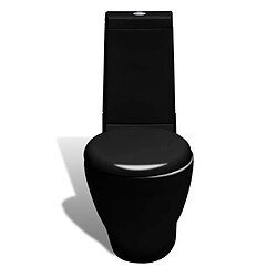 vidaXL Ensemble de toilette et bidet sur pied Noir Céramique