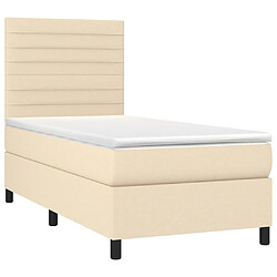 Avis Sommier à lattes,Cadre à lattes de lit et matelas et LED pour Adulte Crème 80x200 cm Tissu -MN15947