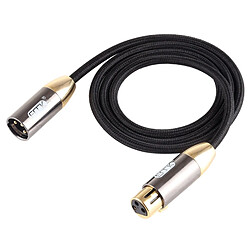 Avis Wewoo EMK XLR mâle à femelle plaqué or Câble audio Cannon tressé en coton pour périphériques XLRlongueur 1 m noir