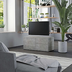 vidaXL Meuble TV Gris béton 80x34x36 cm Bois d'ingénierie