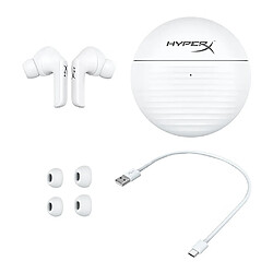 Avis HyperX Cloud Buds Casque de jeu BT sans fil véritableCasque intra-auriculaire 10 mm générant du sonAppairage rapideCommandes tactiles sensiblesBlanc