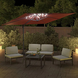 Avis Maison Chic Parasol Jardin | Parasol cantilever à LED Terre cuite 400x300 cm - GKD36588