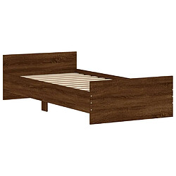 Avis Maison Chic Lit adulte - Lit simple Cadre de lit,Structure du lit Contemporain chêne marron 90x190 cm bois d'ingénierie -MN69167