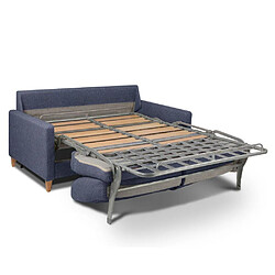 Acheter Inside 75 Canapé convertible OGGETTO matelas 16 cm système express sommier lattes 120cm RENATONISI velours bleu cobalt