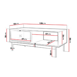 Bestmobilier Lamia - table basse - bois et noir - 120 cm pas cher