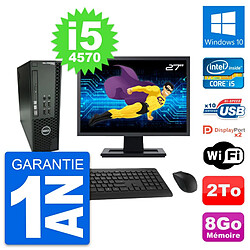 PC Dell T1700 SFF Ecran 27" Intel i5-4570 RAM 8Go Disque 2To Windows 10 Wifi - Occasion