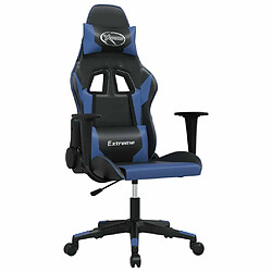 Maison Chic Chaise de jeu, Chaise gaming, Fauteuil gamer d'ordinateur,Chaise de Bureau Noir et bleu Similicuir -GKD68246