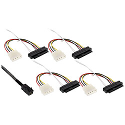 Câble InLine® Mini SAS HD SFF-8643 à 4x SFF-8482 + alimentation 0,5 m