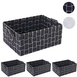 Mendler 4x panier de rangement HWC-C37, 12x28x20cm ~ gris foncé