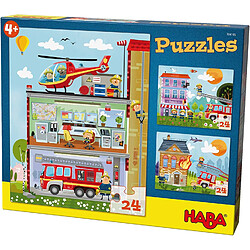 HABA 304186 - Puzzles Ma petite caserne de pompiers