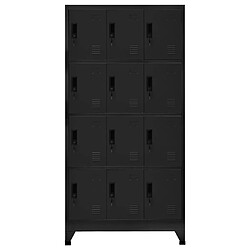 vidaXL Armoire à casiers Noir 90x45x180 cm Acier