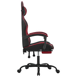 Avis vidaXL Chaise de jeu avec repose-pied Noir/rouge bordeaux Similicuir