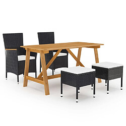 Maison Chic Ensemble de salle à manger de jardin 5 pcs,Table et chaises d'extérieur Noir -GKD184518