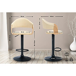 Non Tabouret de bar Nilse simili cuir noir