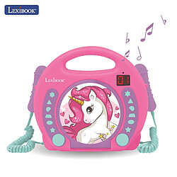 Lexibook Lecteur CD portable avec 2 microphones coloris Licorne