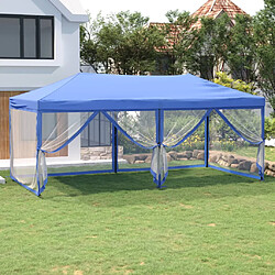 vidaXL Tente de réception pliable avec parois Bleu 3x6 m