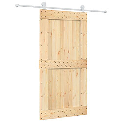 vidaXL Porte coulissante et kit de quincaillerie 100x210 cm pin massif