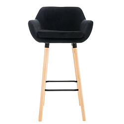 Avis Decoshop26 Lot de 2 tabourets de bar en velours noir pieds en bois avec repose-pieds et accoudoirs style rétro moderne 10_0000321